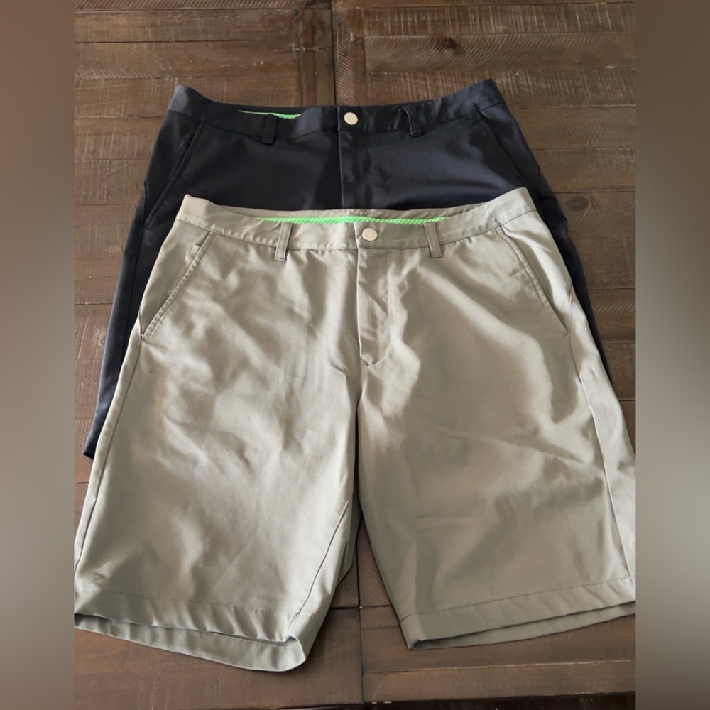 Set of men’s Bonobos Khaki Green and Black Golf Shorts. 35 - Picture 2 of 9